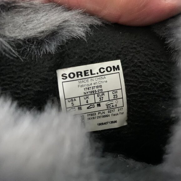 Sorel Whitney Lace Black Tall Faux Fur Trim Boot - Picture 13 of 14